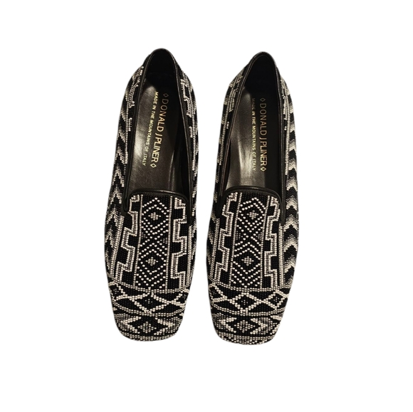 Donald J. Pliner Shoes - Donald J. Pliner Black and White Patterned Flats